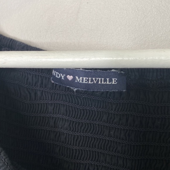 Brandy Melville Black Elasticated Ruched Off Shoulder Crop Top - Picture 7 of 11